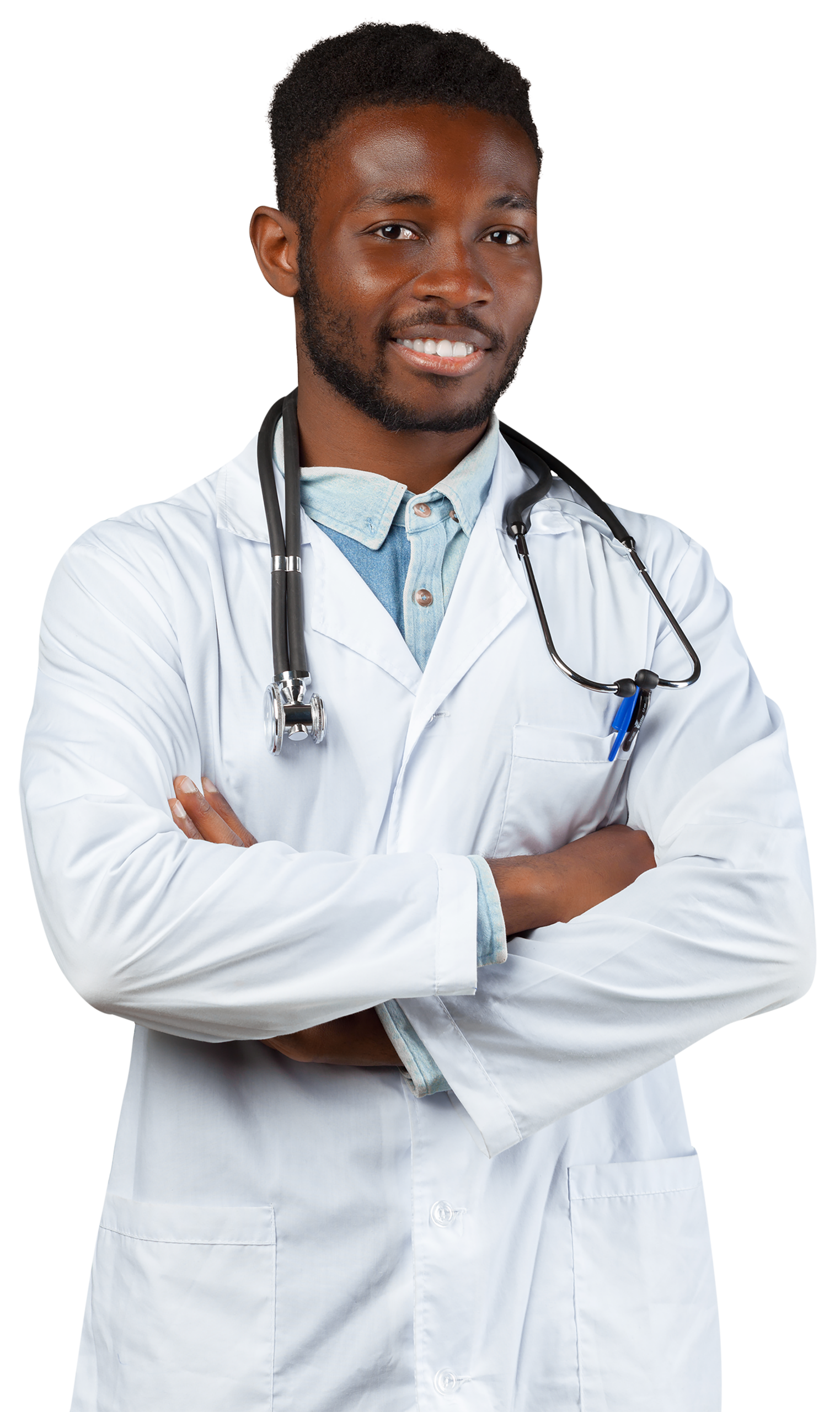 African Medical Doctor Man Isolated On Transparent Background Png